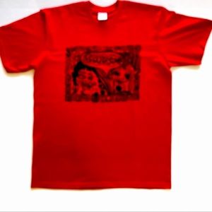 Supreme Men Red Faces Print Tee Medium